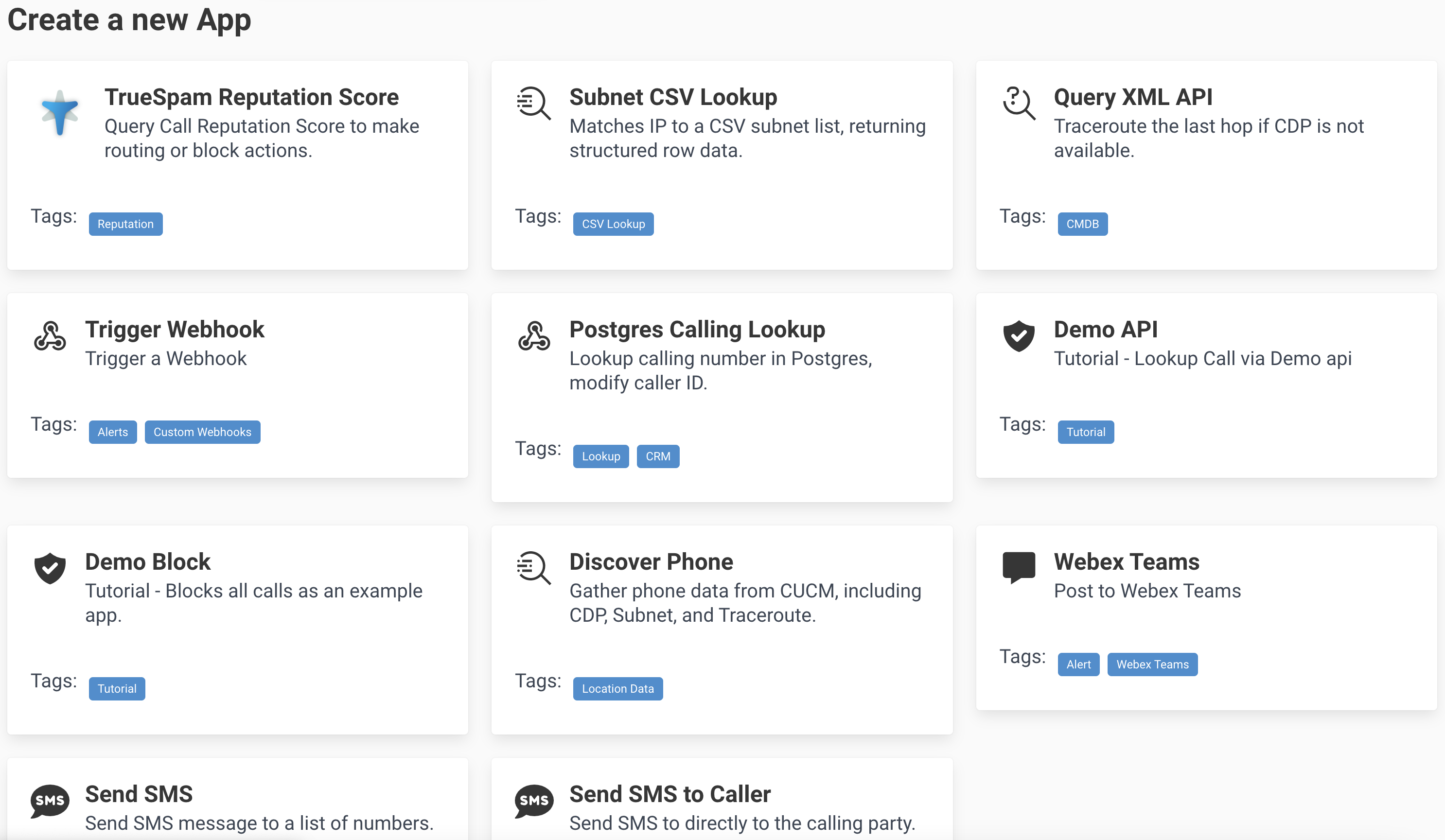Screenshot of App Catalog